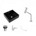 Ver imagem 2 de Kit Cuba Q395 Torneira Pratika 1060 Metal Válvula Click 1 Polegada B Sifão PVC Flexível Compace