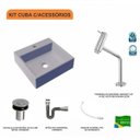 Ver imagem 3 de Kit Cuba Q395 Torneira Pratika 1060 Metal Válvula Click 1 Polegada B Sifão Cromado Flexível Compace