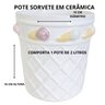 Porta Pote Sorvete Redondo Cerâmica Sobremesa 2 Litros - 5