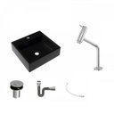 Ver imagem 2 de Kit Cuba Q395 Torneira Pratika 1060 Metal Válvula Click 1 Polegada B Sifão Cromado Flexível Compace