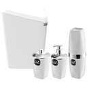 Ver imagem 1 de Kit Banheiro Porta Algodão Saboneteira Escova de Dente Lixeira Basculante 12l Branco