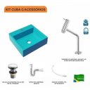 Ver imagem 3 de Kit Cuba Q395 Torneira Pratika 1060 Metal Válvula Click 1 Polegada G Sifão Flexível Pvc Compace