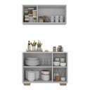 Ver imagem 4 de Kit Armário de Cozinha Aéreo e Balcão 3 Portas Multimóveis Mp2169 Branco/natural