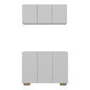 Ver imagem 5 de Kit Armário de Cozinha Aéreo e Balcão 3 Portas Multimóveis Mp2169 Branco/natural