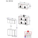 Ver imagem 3 de Kit Armário de Cozinha Aéreo e Balcão 3 Portas Multimóveis Mp2169 Branco/natural