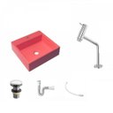 Ver imagem 2 de Kit Cuba Q395 Torneira Pratika 1060 Metal Válvula Click 1 Polegada G Sifão Flexível Pvc Compace