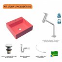 Ver imagem 3 de Kit Cuba Q395 Torneira Pratika 1060 Metal Válvula Click 1 Polegada G Sifão Flexível Pvc Compace