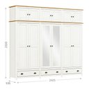 Ver imagem 4 de Guarda Roupa 12 Portas 3 Gavetas Branco/freijó Topázio - Fn