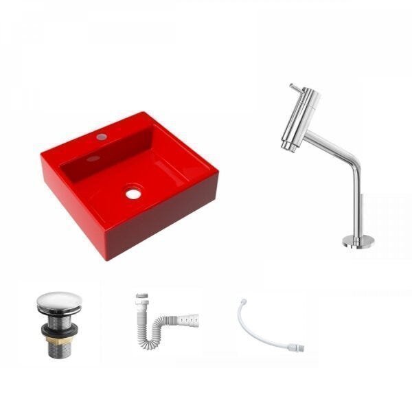 Kit Cuba Q395 Torneira Pratika 1060 Metal Válvula Click 1 Polegada G Sifão Flexível PVC Compace - 2