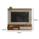 Ver imagem 5 de Estante Painel Home Suspenso para Tv 70" Morretes Grigio Fosco/amêndoa- Mabe Magazine