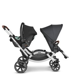 Carrinho de Bebê para Gêmeos Passeio Reversível 3 em 1 Bebê Conforto e Moisés Zoom Storm Preto - 7