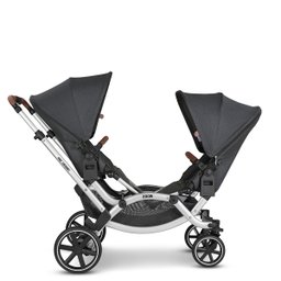 Carrinho de Bebê para Gêmeos Passeio Reversível 3 em 1 Bebê Conforto e Moisés Zoom Storm Preto - 3