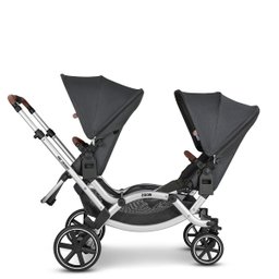 Carrinho de Bebê para Gêmeos Passeio Reversível 3 em 1 Bebê Conforto e Moisés Zoom Storm Preto - 2