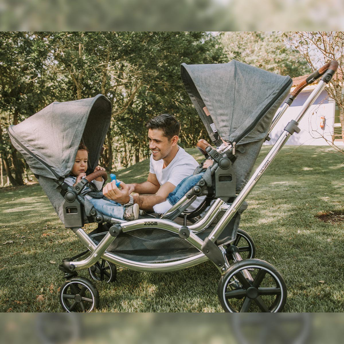 Carrinho de Bebê para Gêmeos Passeio Reversível 3 em 1 Bebê Conforto e ...
