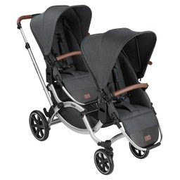 Carrinho de Bebê para Gêmeos Passeio Reversível 3 em 1 Bebê Conforto e Moisés Zoom Storm Preto - 1