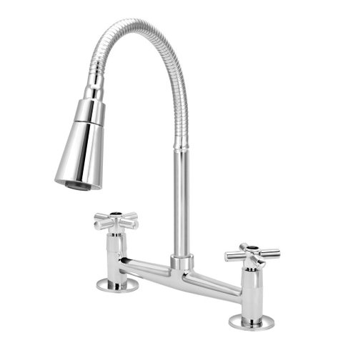 Torneira Misturador Cozinha de Mesa Gourmet Cone Duplo Jato