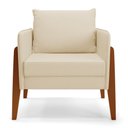 Ver imagem 4 de Sofá 2 Lugares Namoradeira e 2 Poltronas Decorativas Lana Linho Bege para Sala Base de Madeira