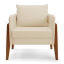 Ver imagem 4 de Sofá 2 Lugares Namoradeira e 2 Poltronas Decorativas Lana Linho Bege para Sala Base de Madeira