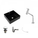 Ver imagem 2 de Kit Cuba Q395 Torneira Pratika 1060 Metal Válvula Click 1 Polegada G Sifão Cromado Flexível Compace