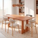 Ver imagem 1 de Conjunto de Jantar Mesa Tali 180cm 6 Cadeiras Ema CabeCasa MadeiraOriginals Marrom/Prata