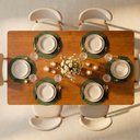 Ver imagem 2 de Conjunto de Jantar Mesa Tali 180cm 6 Cadeiras Ema CabeCasa MadeiraOriginals Marrom/Prata