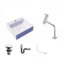 Ver imagem 2 de Kit Cuba Q395 Torneira Pratika 1060 Metal Válvula Click 1 Polegada G Sifão Cromado Flexível Compace