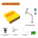 Ver imagem 3 de Kit Cuba Q395 Torneira Pratika 1060 Metal Válvula Click 1 1/2 Polegada Sifão Pvc Flexível Compace