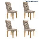 Ver imagem 6 de Conjunto 4 Cadeiras para Sala de Jantar Germany Estrutura em MDF Suede Bege Cel Móveis