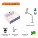 Ver imagem 3 de Kit Cuba Q395 Torneira Pratika 1060 Metal Válvula Click 1 1/2 Polegada Sifão Pvc Flexível Compace