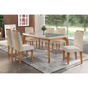 Ver imagem 6 de Mesa de Sala Jantar Londrina 180x90cm Mdf C/ Vidro Canto Reto Madeirado Vidro Canto Curvo - Imbuia