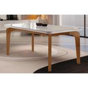 Ver imagem 1 de Mesa de Sala Jantar Londrina 180x90cm Mdf C/ Vidro Canto Reto Madeirado Vidro Canto Curvo - Imbuia