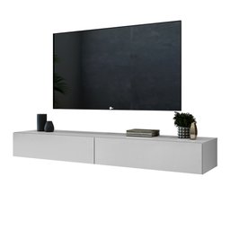 Rack Sala Tv Moderno Suspenso Decoração Escritório Estudo:branco - 2