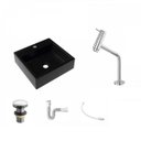 Ver imagem 2 de Kit Cuba Q395 Torneira Pratika 1060 Metal Válvula Click 1 1/2 Polegada Sifão PVC Flexível Compace