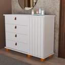 Ver imagem 1 de Cômoda Ripado para Quarto 120cm x 94cm Talismã Branco