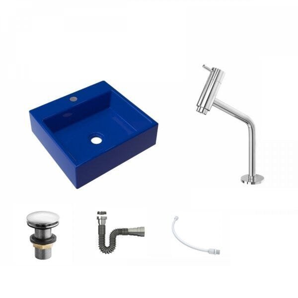 Kit Cuba Q395 Torneira Pratika 1060 Metal Válvula Click 1 1/2 Polegada Sifão Cromado Flexível Compac - 2