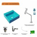 Ver imagem 3 de Kit Cuba Q395 Torneira Pratika 1060 Metal Válvula Click 1 1/2 Polegada Sifão Cromado Flexível Compac