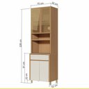 Ver imagem 2 de Paneleiro 4 Portas 1 Gaveta Condessa 70cm 100 Mdf Crv-crg Nesher
