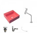 Ver imagem 2 de Kit Cuba Q395 Torneira Pratika 1060 Metal Válvula Click 1 1/2 Polegada Sifão Cromado Flexível Compac