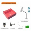 Ver imagem 3 de Kit Cuba Q395 Torneira Pratika 1060 Metal Válvula Click 1 1/2 Polegada Sifão Cromado Flexível Compac