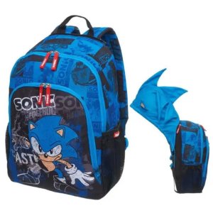 Mochila Costas Infantil Escolar Sonic Hoodie 7890304 Pacific
