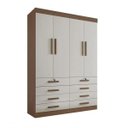 Ver imagem 1 de Guarda Roupa Mônaco 4 Portas 8 Gavetas Castanho/off - D Doro
