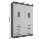 Ver imagem 2 de Guarda Roupa Mônaco 4 Portas 8 Gavetas Castanho/off - D Doro
