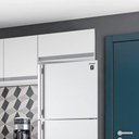 Ver imagem 2 de Armário Aéreo Geladeira 60cm 1 Porta Basculante Andréia - Ajl Móveis - Branco