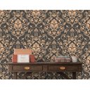 Ver imagem 1 de Papel de Parede Arabesco Cinza e Laranja Arte Destaque 1,50 Metros