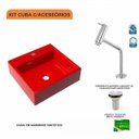 Ver imagem 3 de Kit Cuba Q395 Torneira Pratika 1060 Metal Válvula 1 Polegada Compace