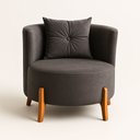Ver imagem 2 de Poltrona Orgânica Curva Luna Veludo Cinza - Montanaris Decor