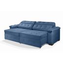 Ver imagem 2 de Sofá Retrátil e Reclinável 2,50m Estilo Estofados - Paris 2 Módulos com Velusoft D33 "azul"