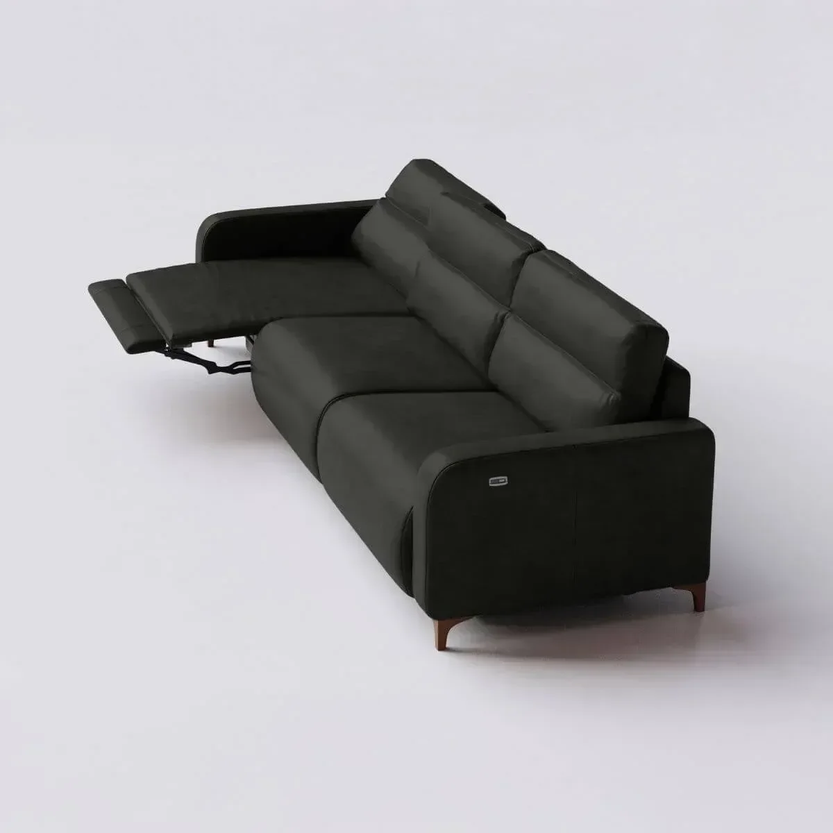 Ver imagem 5 de Sofá 5 Lugares Hollywood Reclinável Elétrico 3,66m em Couro:musgo Verde