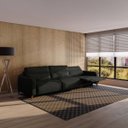 Ver imagem 3 de Sofá 5 Lugares Hollywood Reclinável Elétrico 3,66m em Couro:musgo Verde