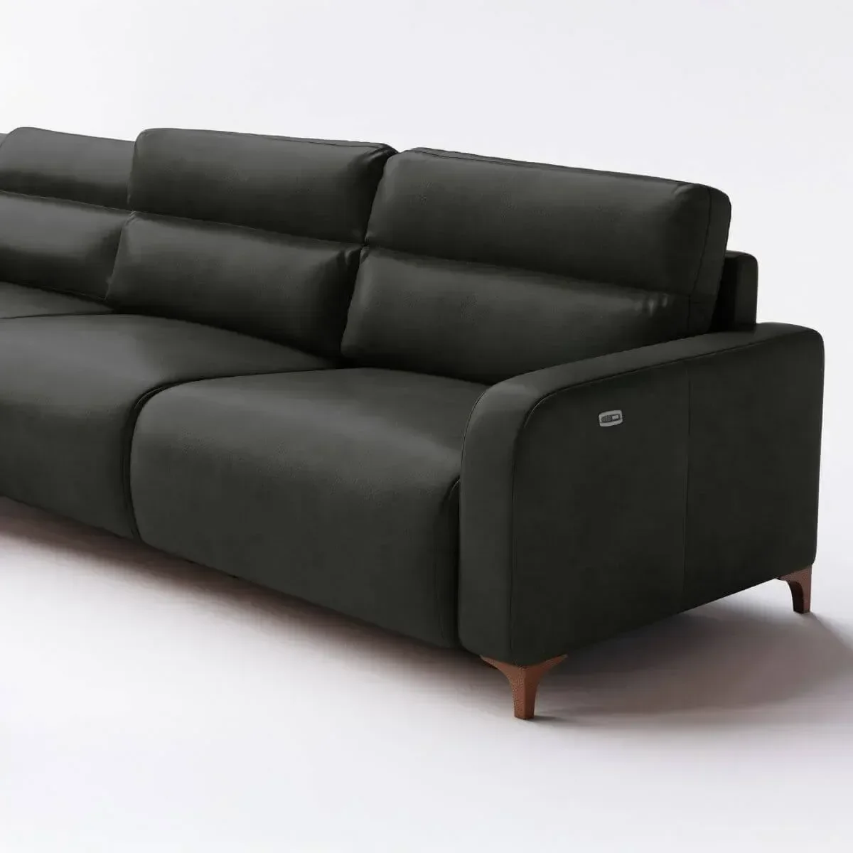 Ver imagem 6 de Sofá 5 Lugares Hollywood Reclinável Elétrico 3,66m em Couro:musgo Verde